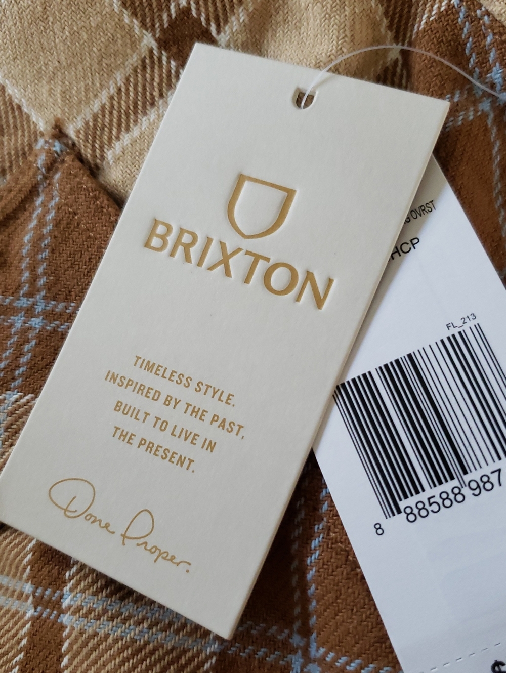 Brixton Shacket Shirt Chore Jacket Plaid Heavy Cotton Flannel Button-Front New - Picture 3 of 9